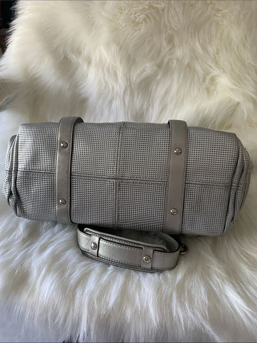 Coach Cambridge Collection Textured Metallic Alexa Large Satchel